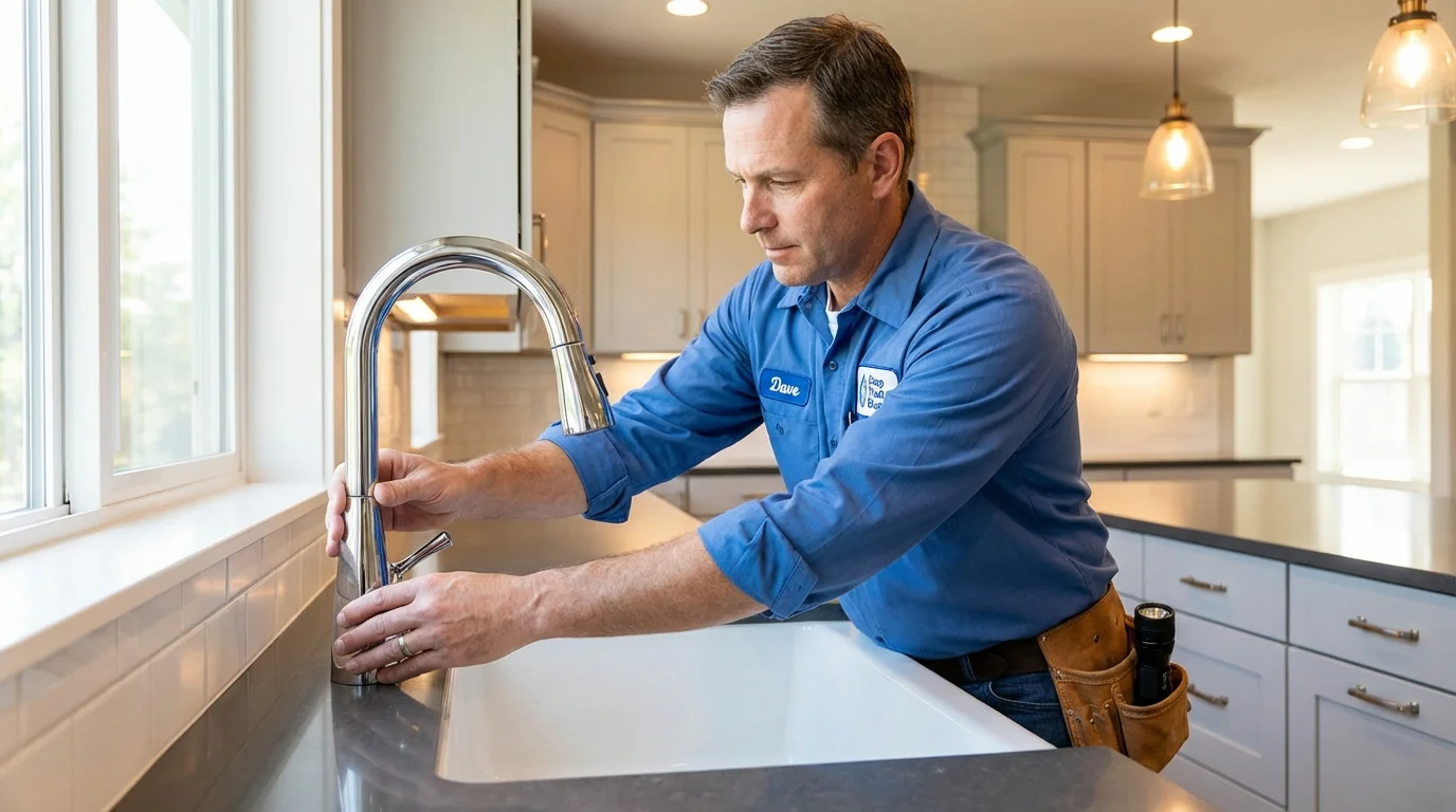 Kitchen faucet installation by Johns Plumbing LLC in Piqua